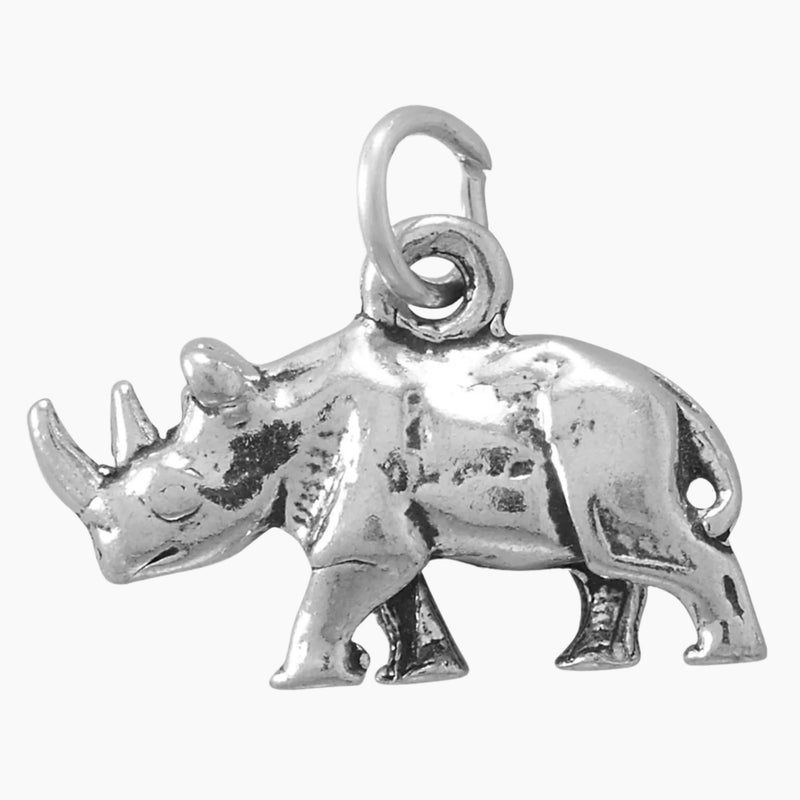 Two Horned Rhinoceros Charm
