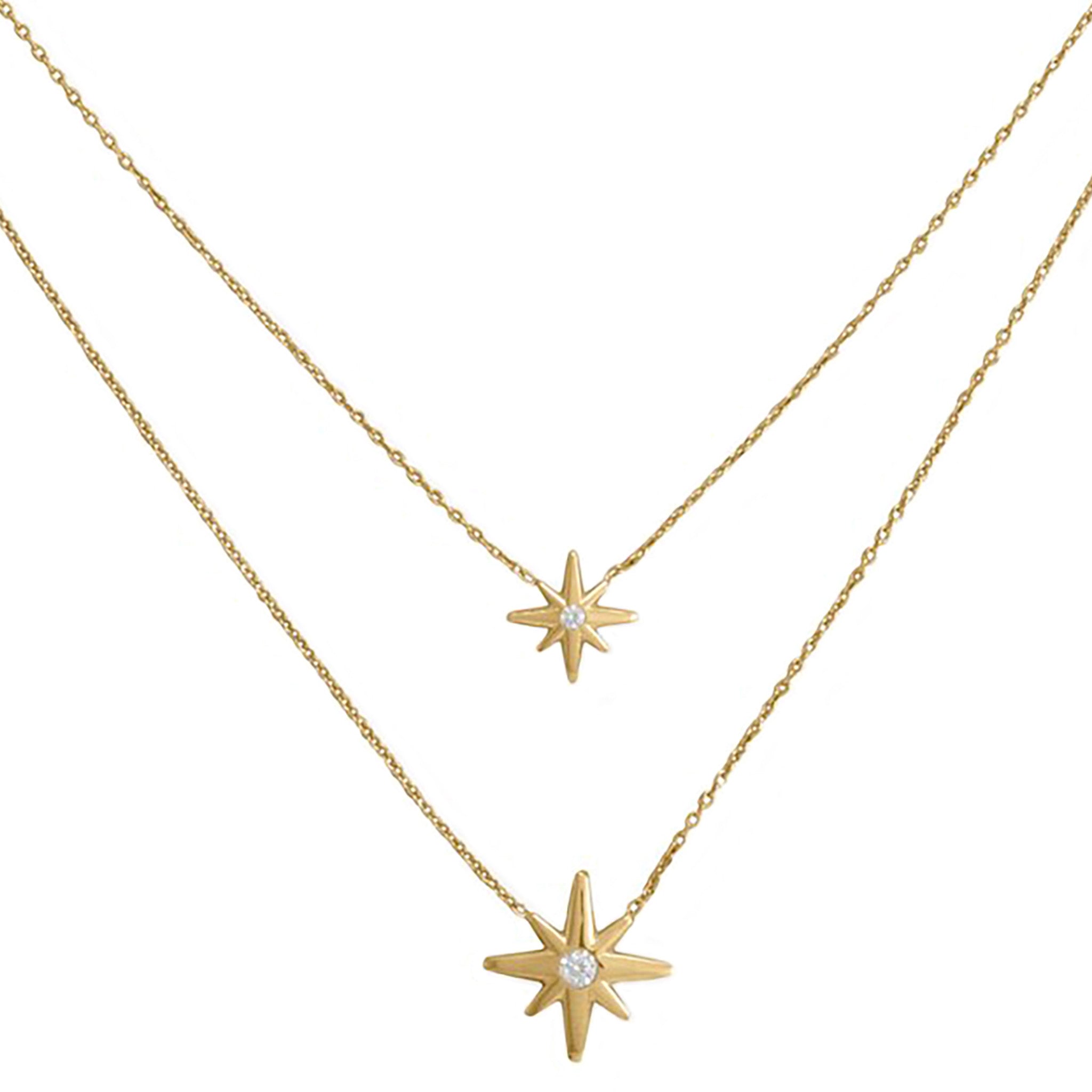 Two Strand Double Star Necklace