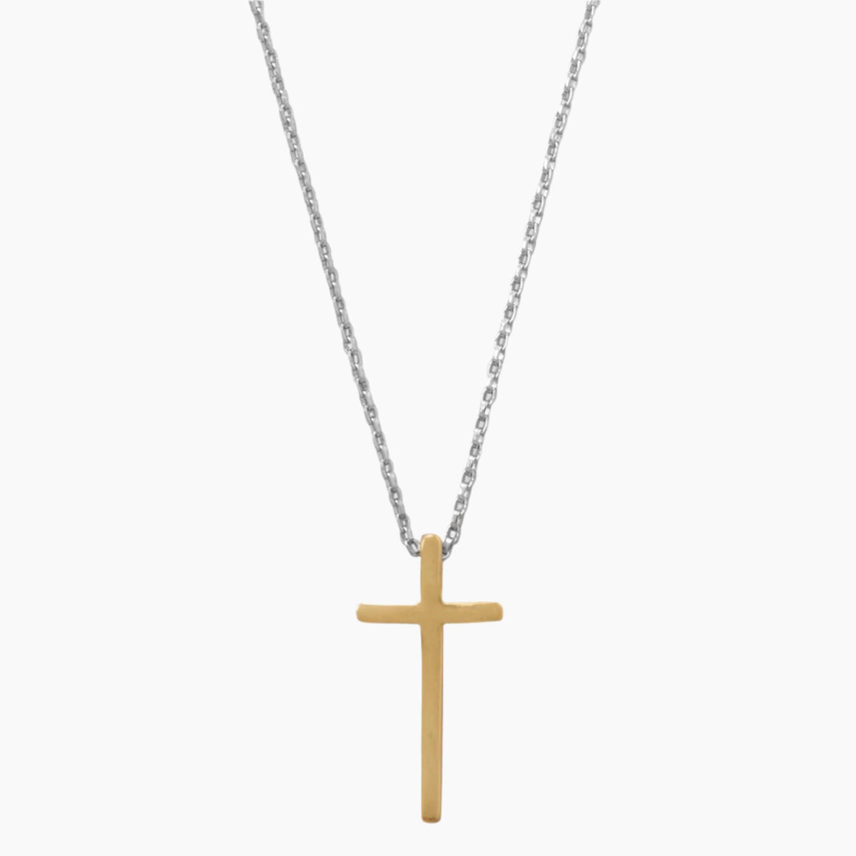 Two Tone Cross Necklace