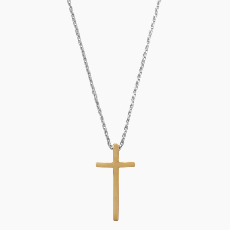 Two Tone Cross Necklace