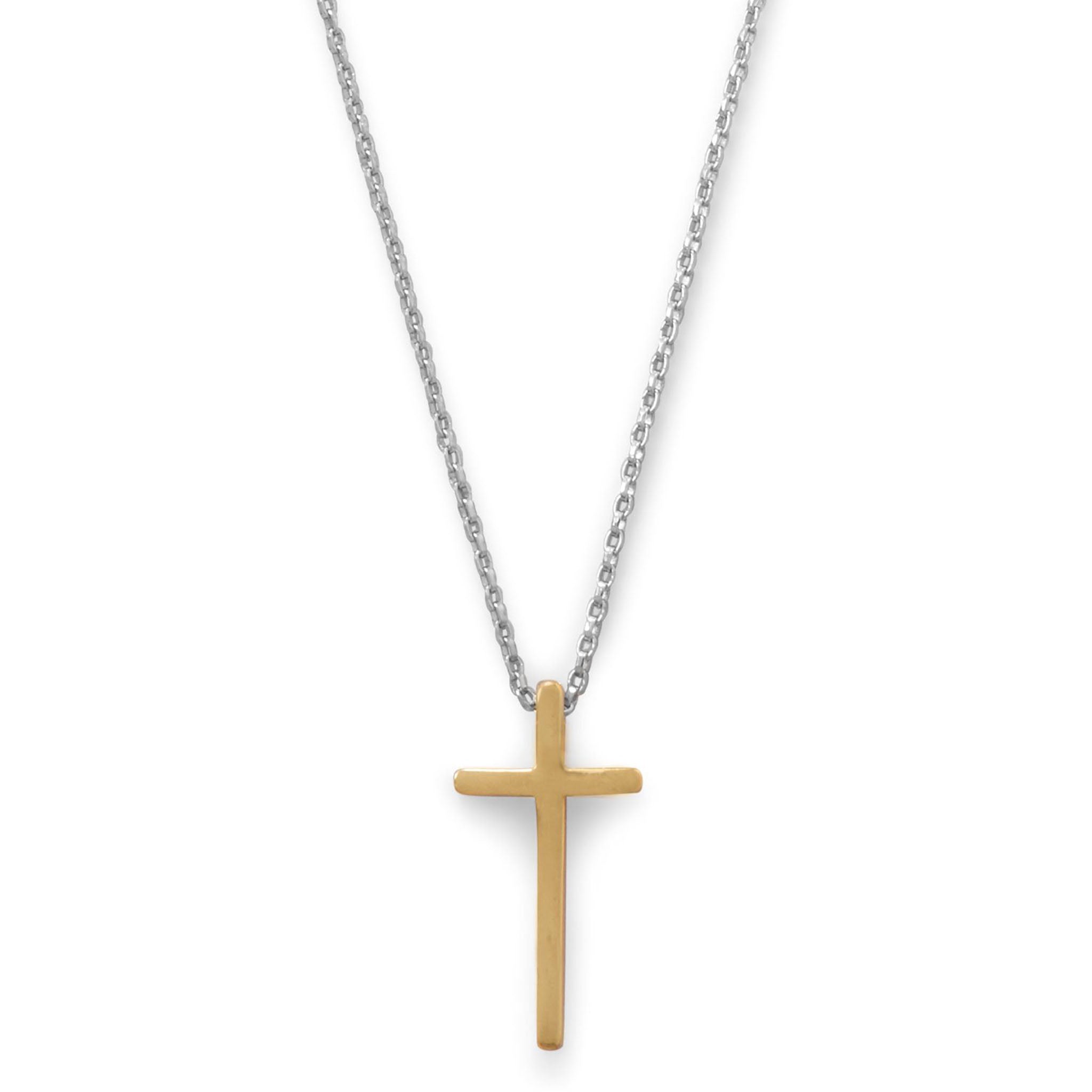 Two Tone Cross Necklace