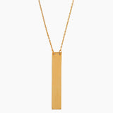 Vertical Drop Bar Gold Necklace