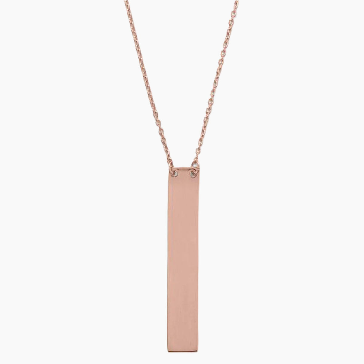 Vertical Drop Bar Rose Gold Necklace