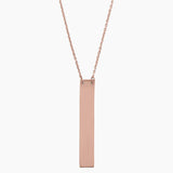 Vertical Drop Bar Rose Gold Necklace