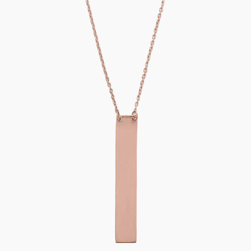Vertical Drop Bar Rose Gold Necklace