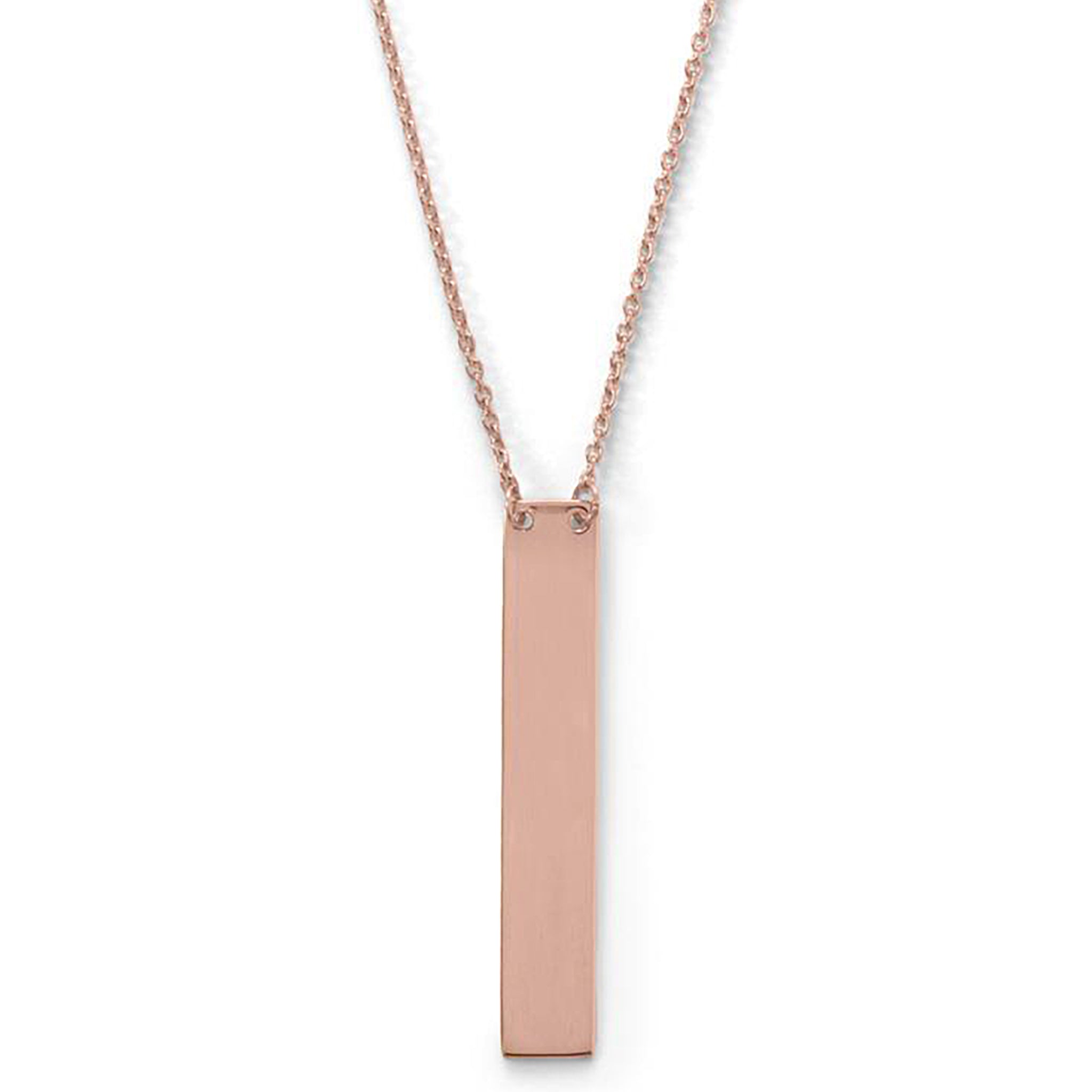 Vertical Drop Bar Rose Gold Necklace