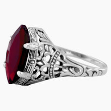 Vintage Style Garnet Ring Side View