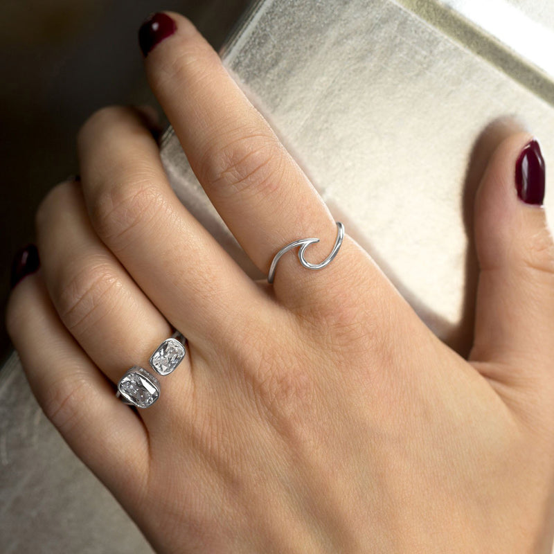 Wave Design Ring On Hand