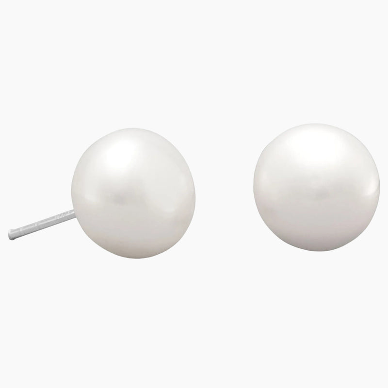 White Cultured Freshwater Pearl Large Stud Earrings