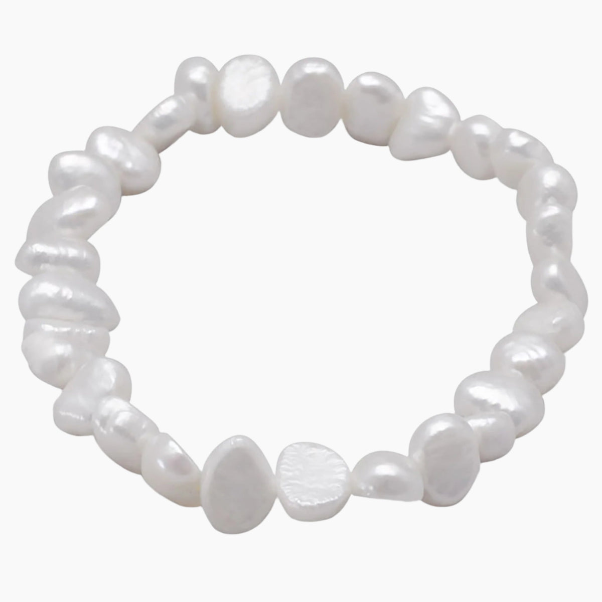 White Freshwater Pearl Stretch Bracelet