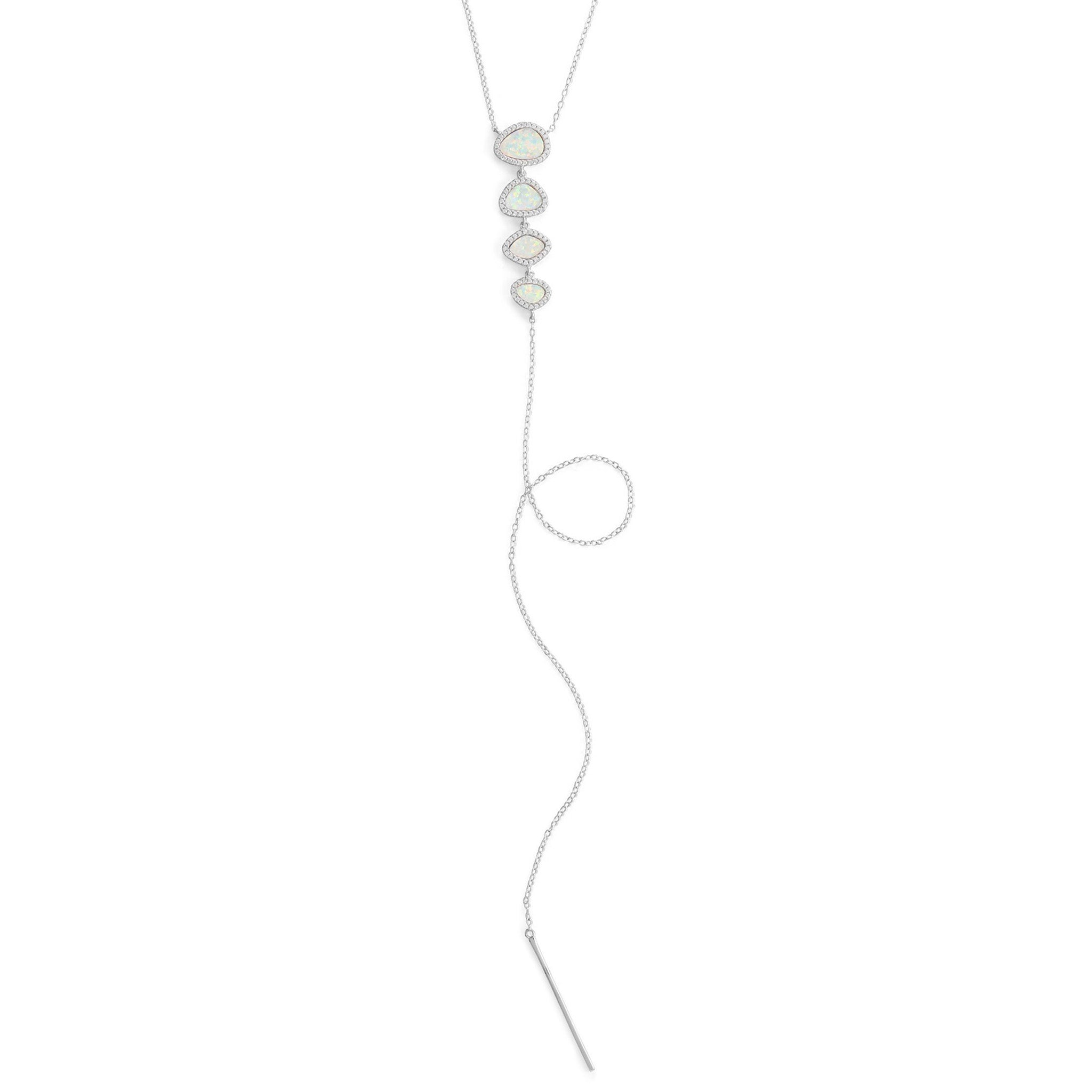 White Opal Drop Necklace