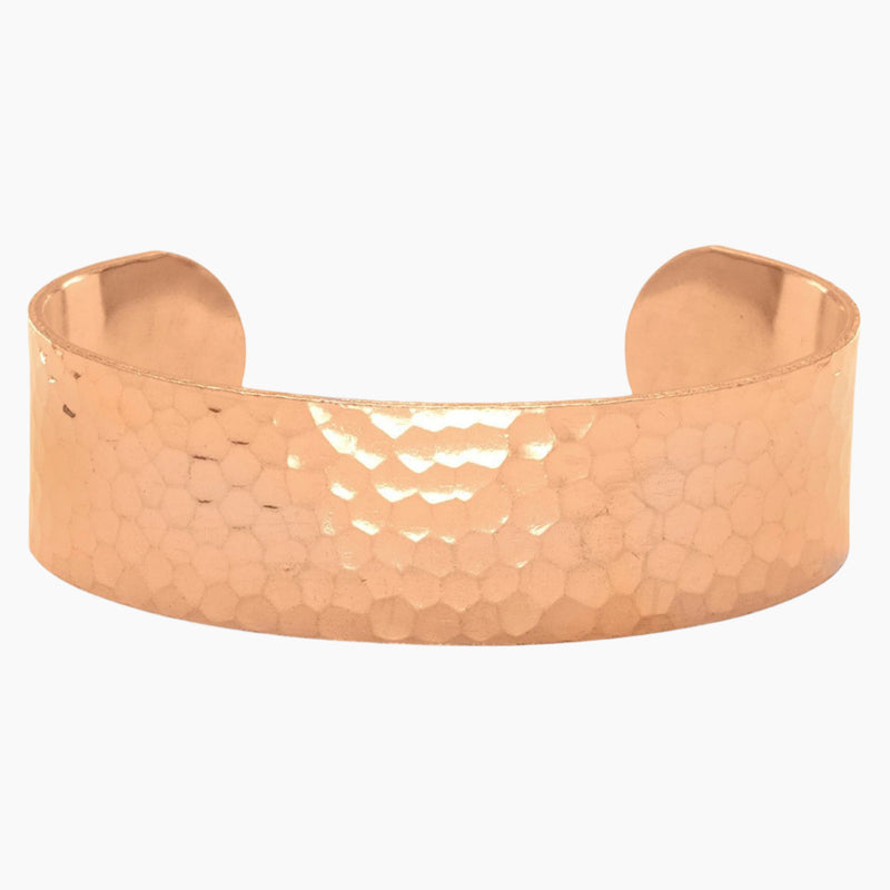 Wide Hammered Copper Cuff Bracelet