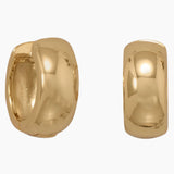 Wide Huggie Hoop Gold Earrings