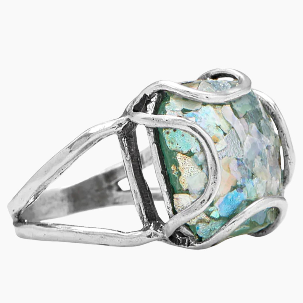 Wire Set Roman Glass Ring – The Silver Connection