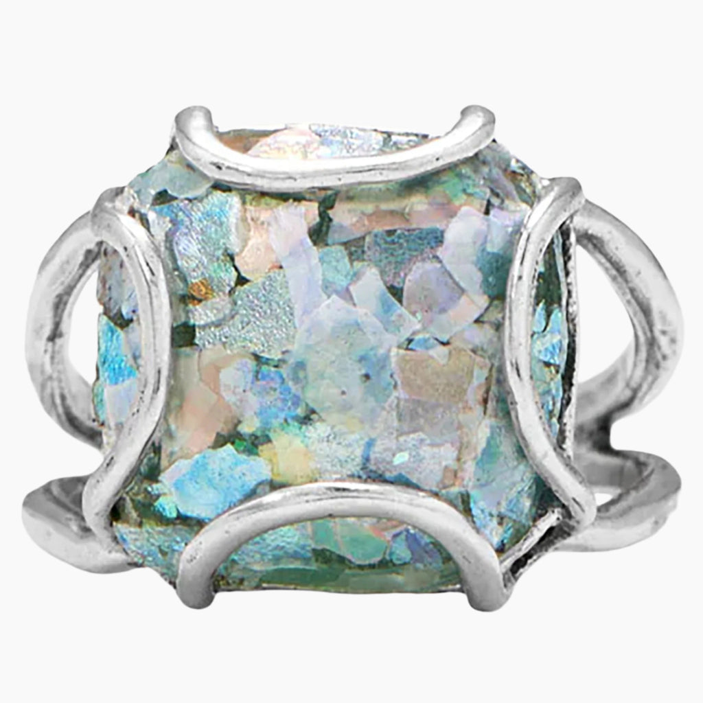 Wire Set Roman Glass Ring – The Silver Connection