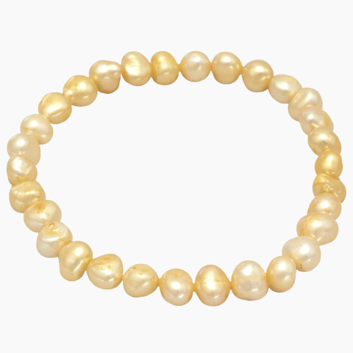 Yellow Freshwater Pearl Stretch Bracelet