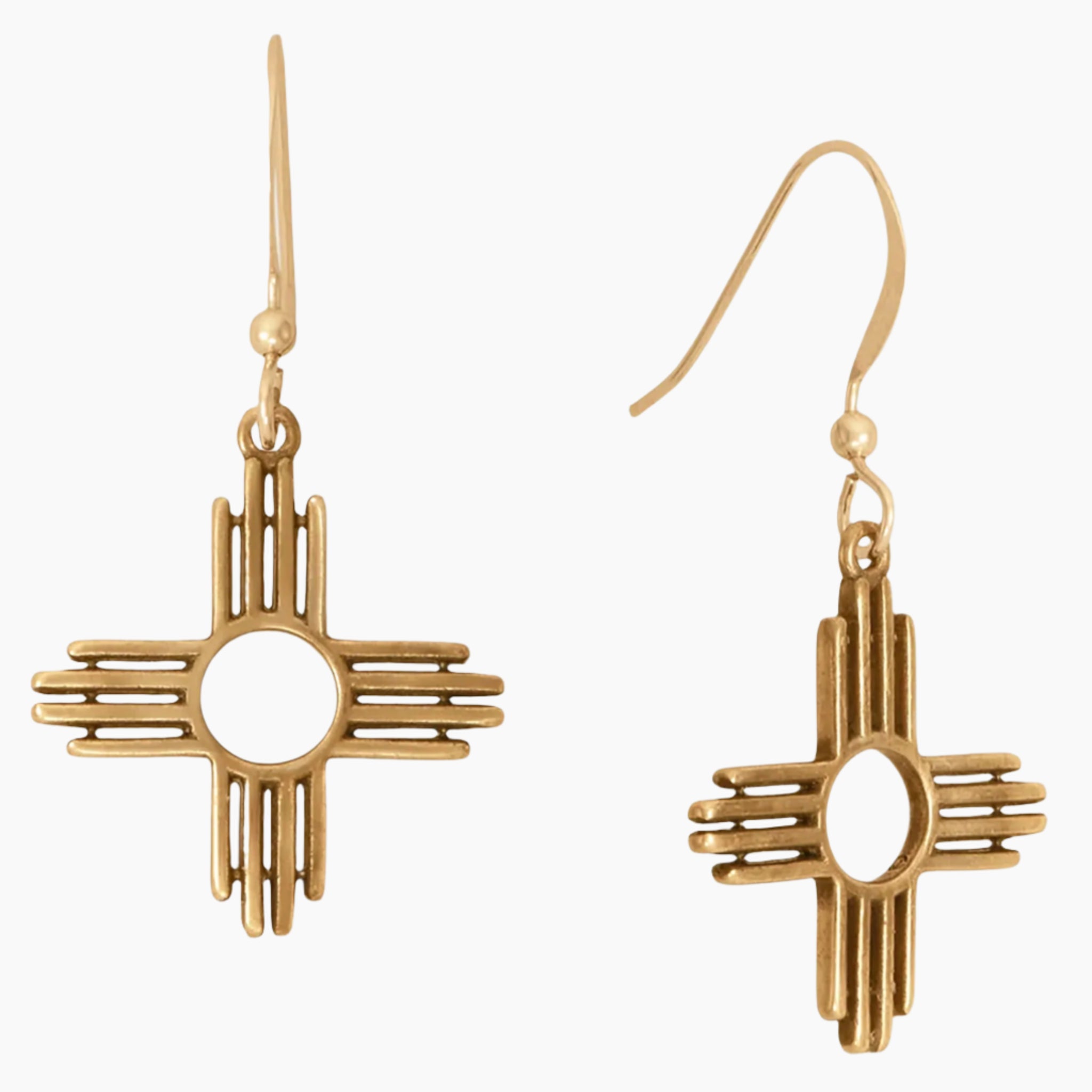 Zia Symbol Gold Earrings