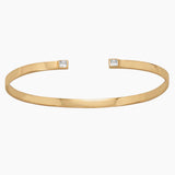 Zirconia Accent Gold Cuff Bracelet