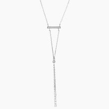 Zirconia Bar Chain Drop Necklace