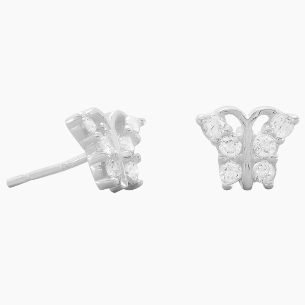 Zirconia Butterfly Stud Earrings
