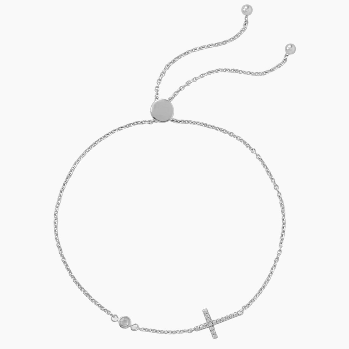 Zirconia Cross Bolo Bracelet