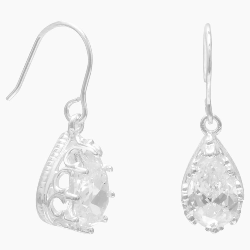 Zirconia Crown Edge Earrings