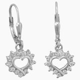 Zirconia Cut Out Heart Earrings