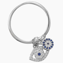 Zirconia Evil Eye Charm Ring Alternate View