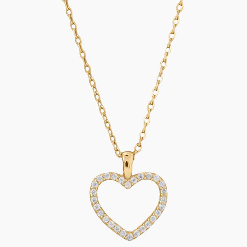Zirconia Heart Gold Necklace