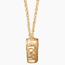 Zirconia Heart Mom Gold Necklace Side