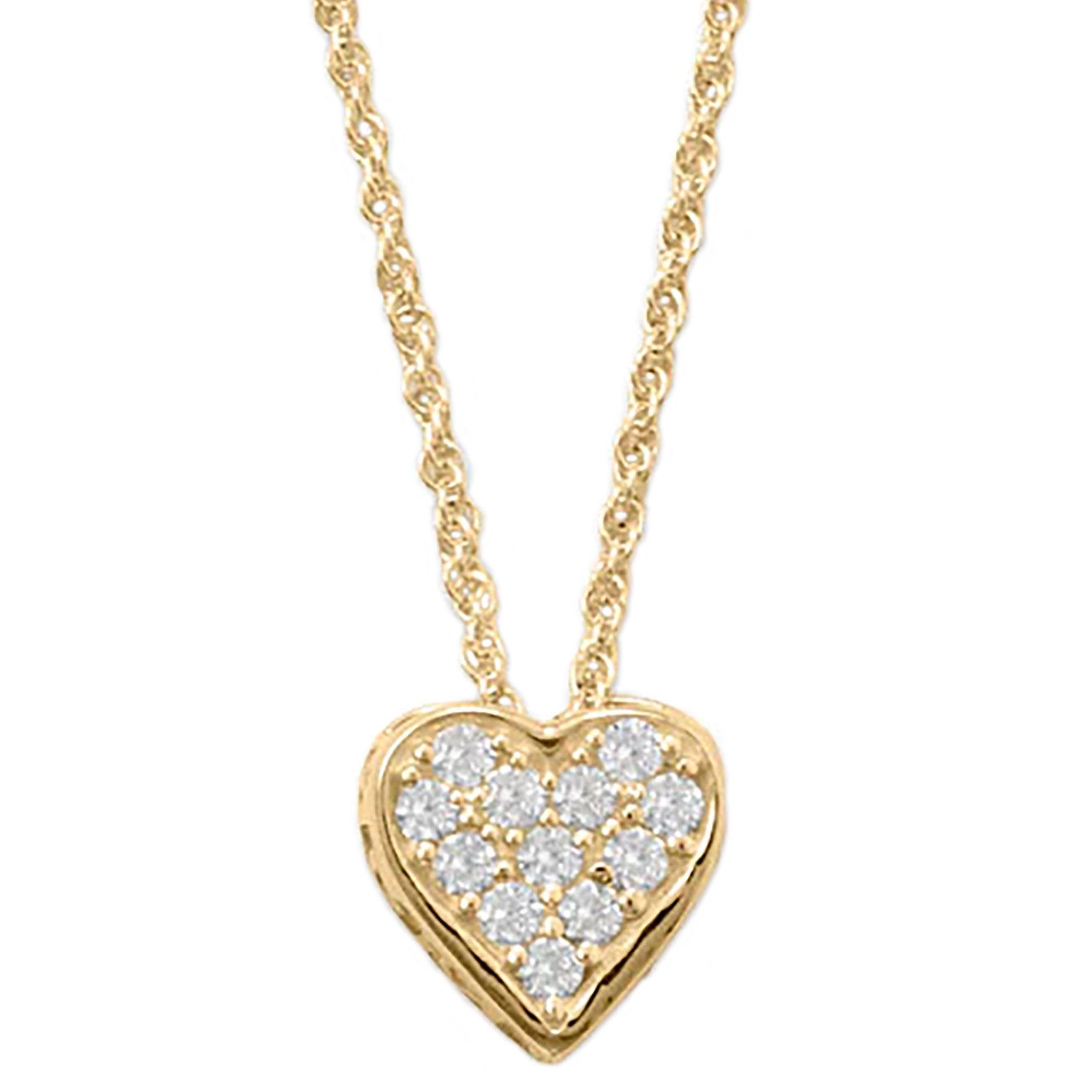 Zirconia Heart Mom Gold Necklace
