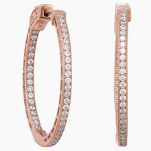 Zirconia In-Out Rose Gold Hoop Earrings