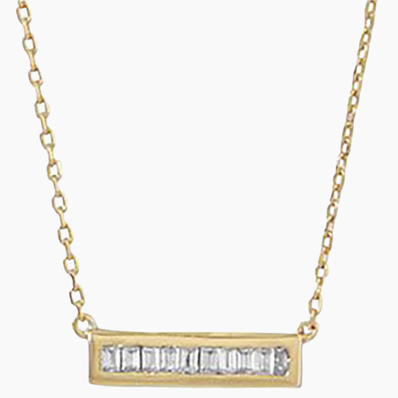 Zirconia Mini Bar Necklace