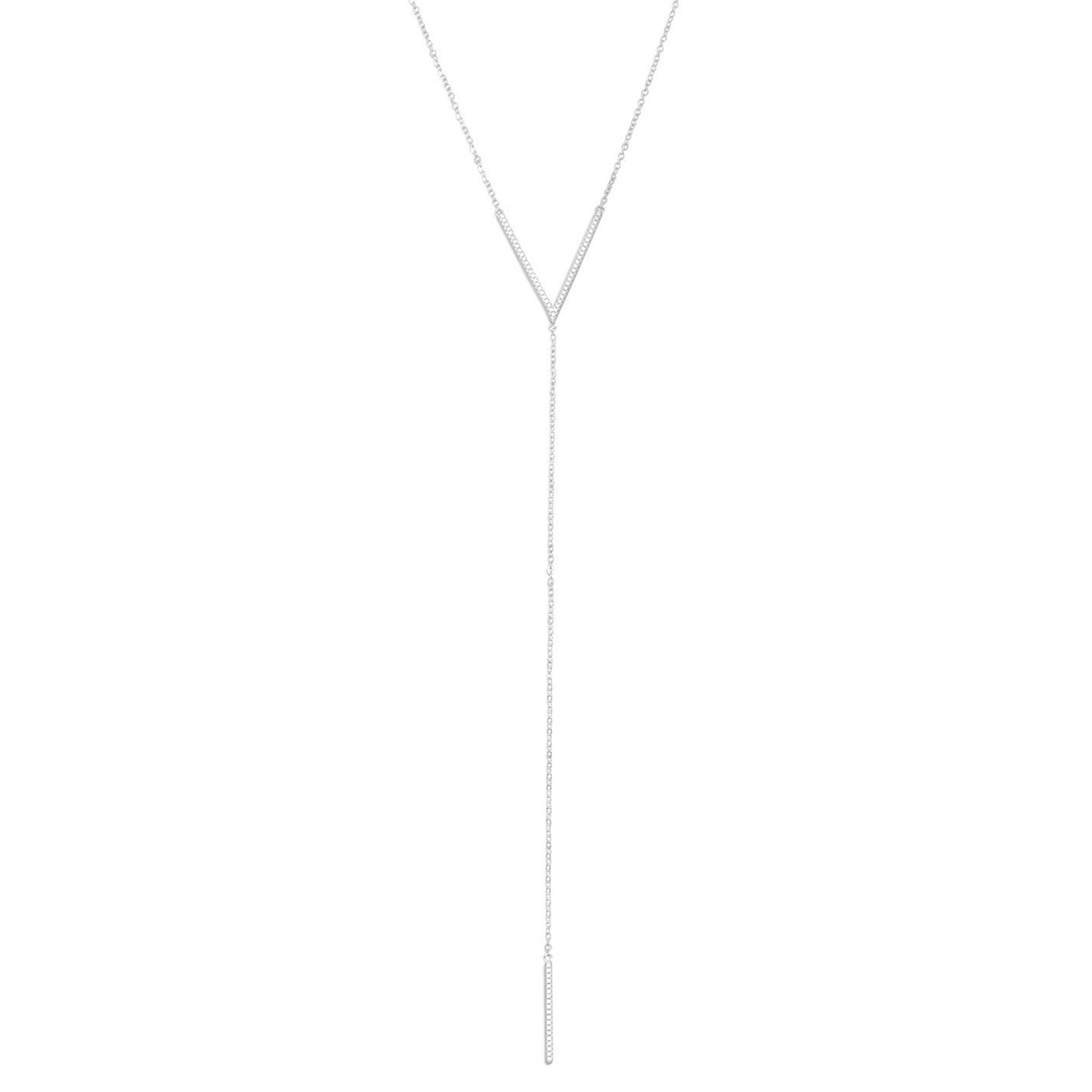Zirconia Stick Drop Necklace